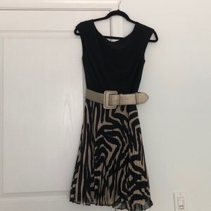 Fun party dress w/black top & leopard-print skirt